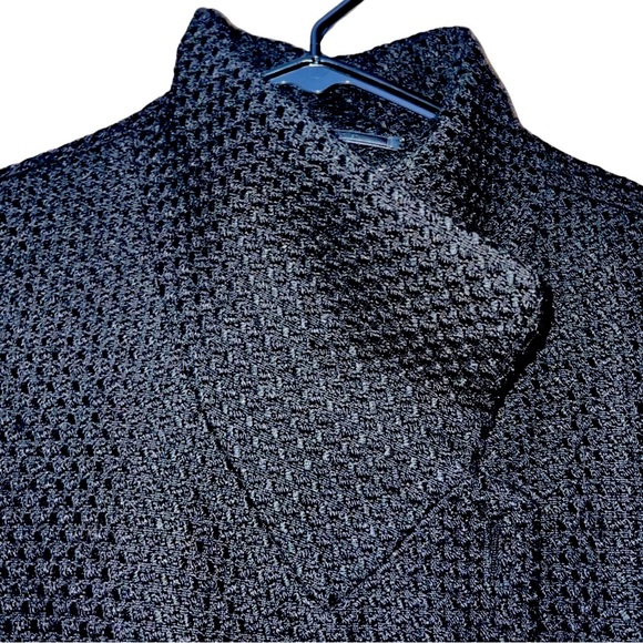 Calvin Klein Black Asymmetrical Coat Peacoat w/Knit Sleeves Size 10 Oversized - Picture 6 of 14